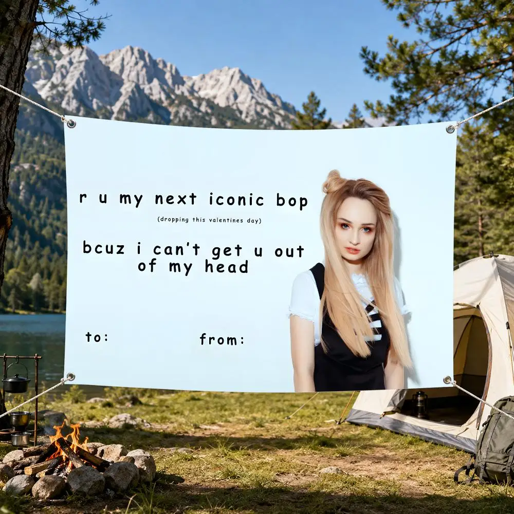 Singer K-Kim Petras Detour Flags Aesthetic Wall Tapestry Printed Wall Hanging Living Room Party Outdoor Decor