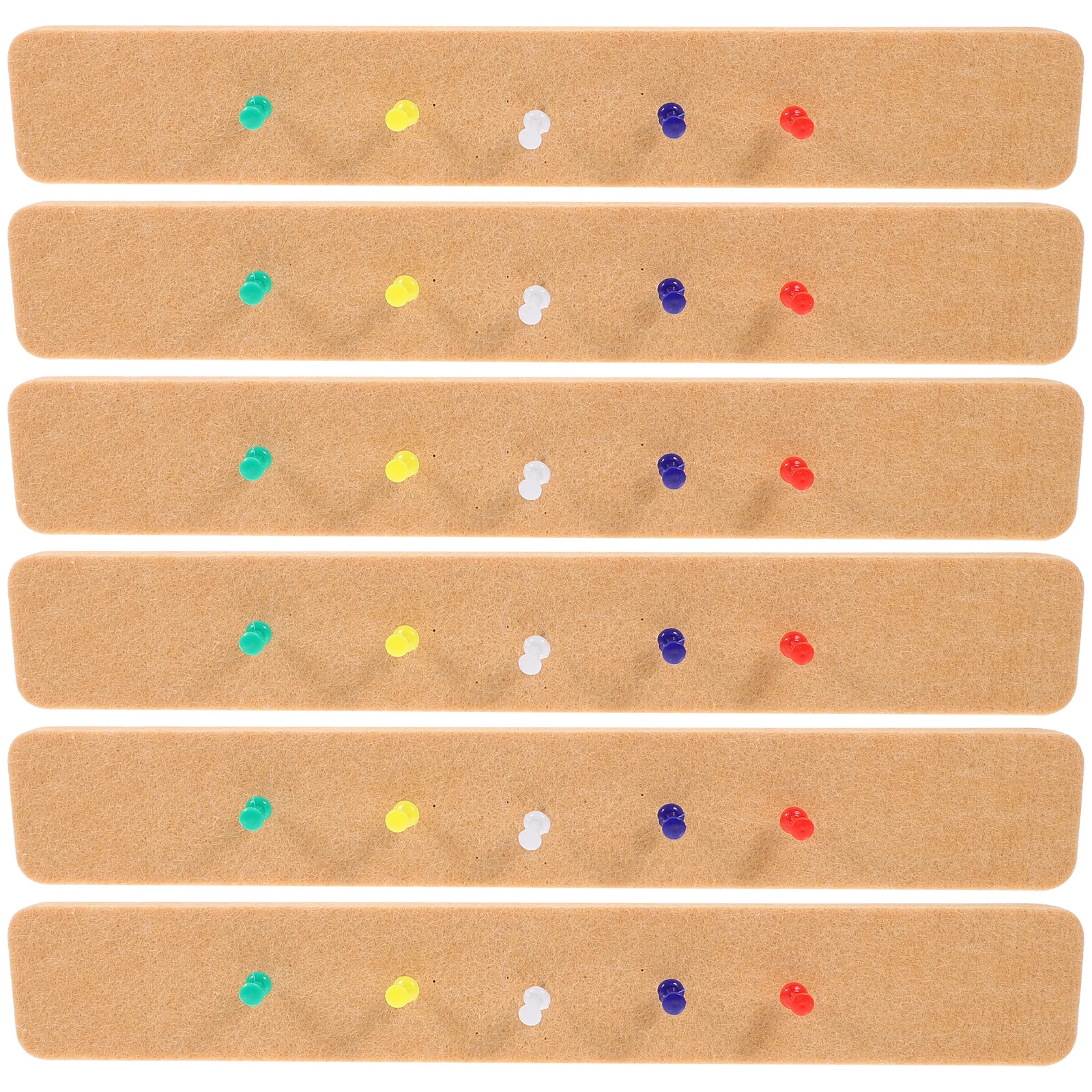 

6Pcs Felt Bulletin Board Strips Small Pin Boards for Wall Practical Design Safe Office Wall Decor Memo Strips