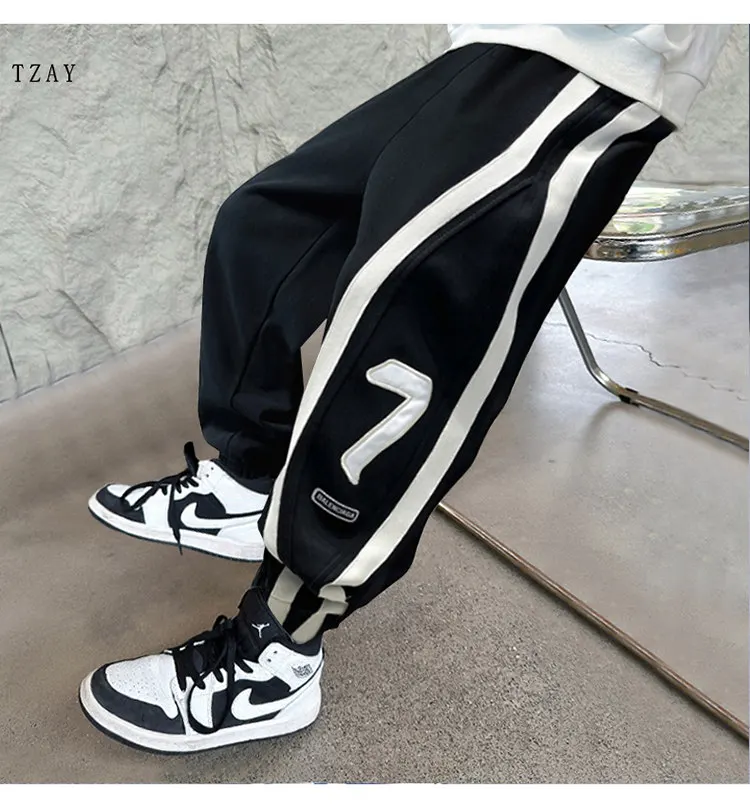 Kinderbekleidung Neue Hosen für Teenager-Jungen Modische Koreanische Sport-Hosen mit Elastischem Bund für Kinder Frühling Herbst Schulhosen 5-14 Jahre – Detail 7