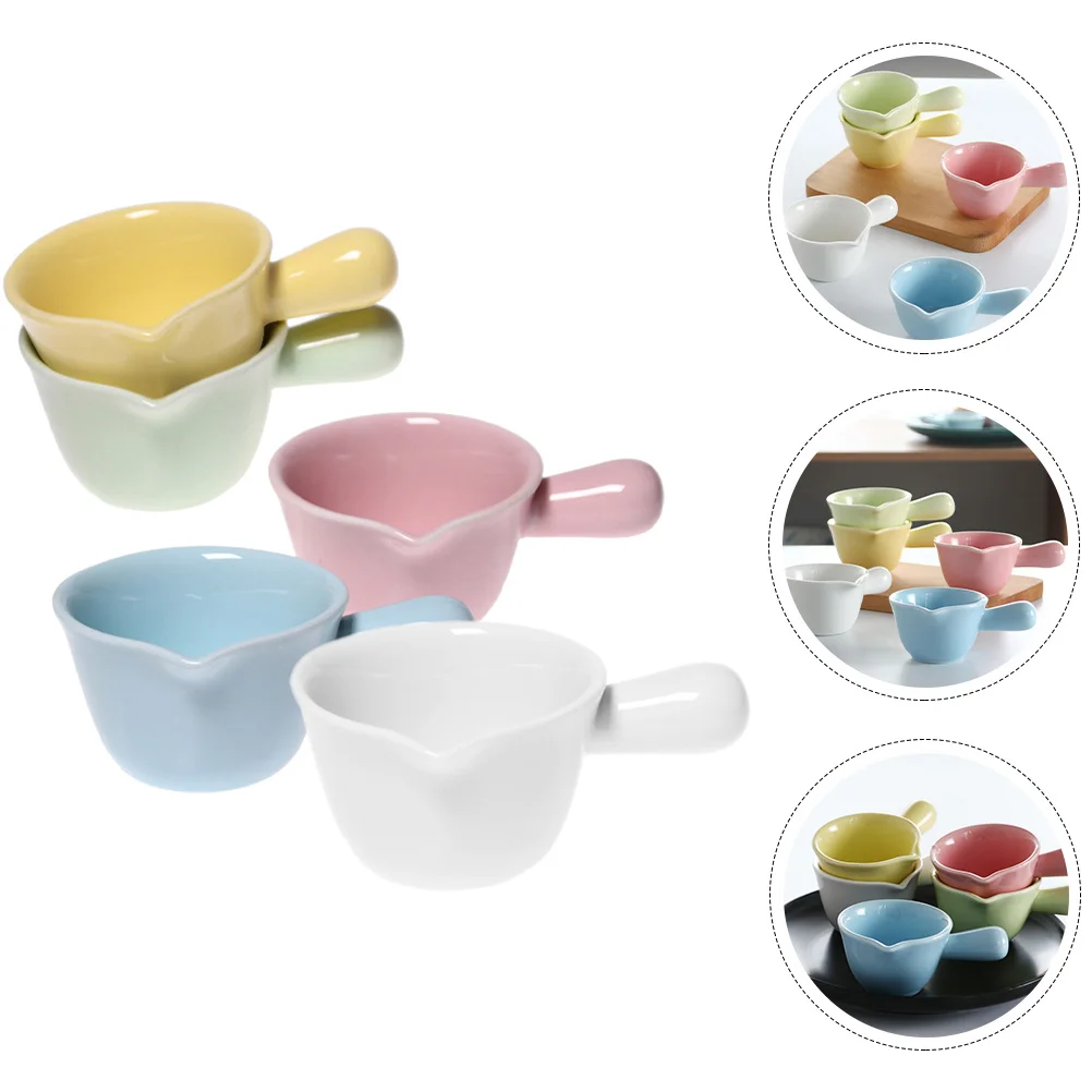 5 قطع من إبريق الحليب السيراميكي، مادة ممتازة، مزججة، ناعمة، سهلة التنظيف، متعددة الأغراض، مقهى منزلي، استخدام الفندق #4