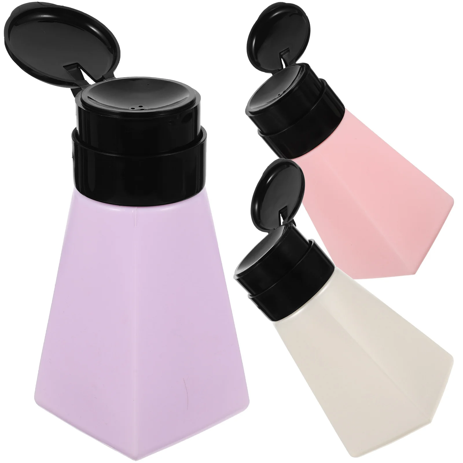 3 szt. Butelek z pompką dozującą, dozowniki do zmywacza do paznokci, puste kosmetyczne pojemniki na płyny, przenośne butelki do manicure wielokrotnego napełniania