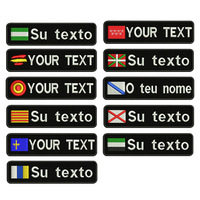 1PC 10cmX2.5cm Custom Personalized Name number Flag Patch Stripes Badge tags chevrons Armband Iron On Or Hook Loop embroidered