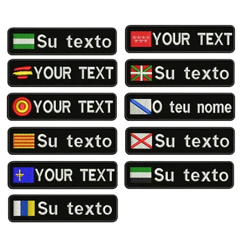 1PC 10cmX2.5cm Niestandardowe spersonalizowane imię i nazwisko Numer Flaga Naszywka Paski Odznaka Tagi Chevrons Opaska na ramię Żelazko na lub haczyk Haftowana pętla