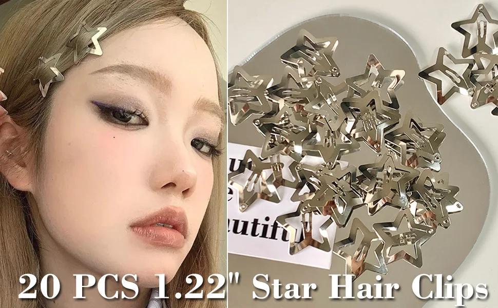 Y2K Star Bobby Pin Set (10/20/50 Stück), tägliches, vielseitiges Party-Design, einfach und exquisit, sicher getragen, ohne das Haar zu beschädigen – Detail 8