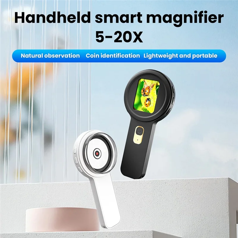 ABGE-Repair Electronic Magnifying Glass Electronic Magnifying Glass 2-Inch High-Definition Large Screen Expansion Mini Microscop