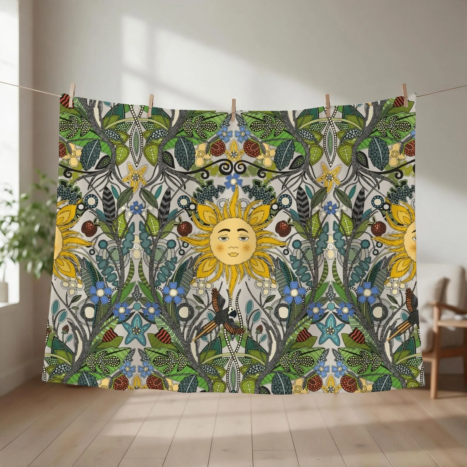 sunshine garden pebble Throw Blanket Retros Thins Personalized Gift Furrys Blankets