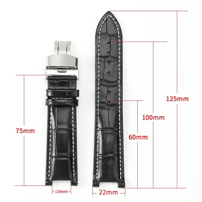 For Gucci Guess Men Concave Interface Leather Watch Strap Ya133309 Double Press Buckle 20 22mm Bamboo Knot Pattern Watchband