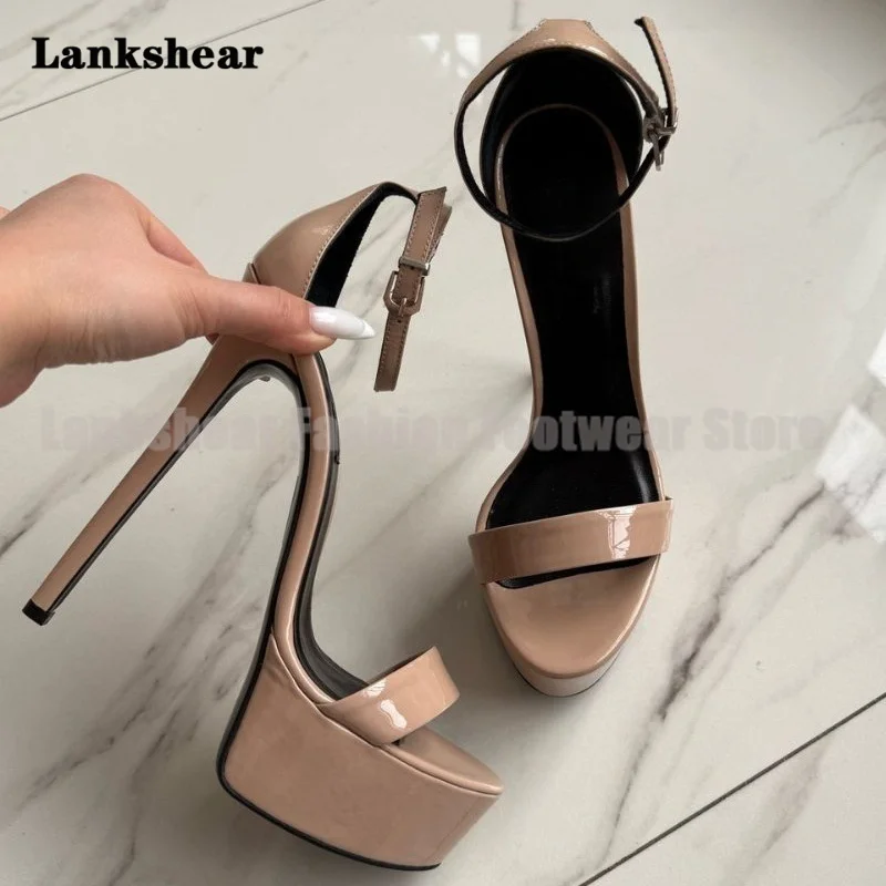Platform Stiletto Heels Women Sandals Ankle Buckle Strap Open Toe High Heels Luxury Designer Summer Sandalias De Mujer Verano