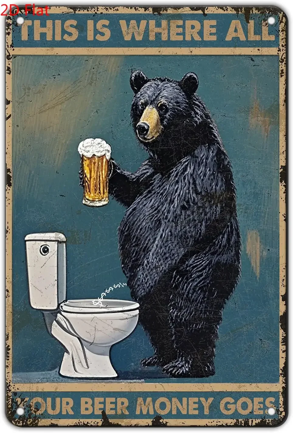 Vintage Beer Money Quote Iron Sheet Wall Sign 8x12 Inch Funny Retro Decor for Home Bar Man Cave Cafe Garage Wall Art