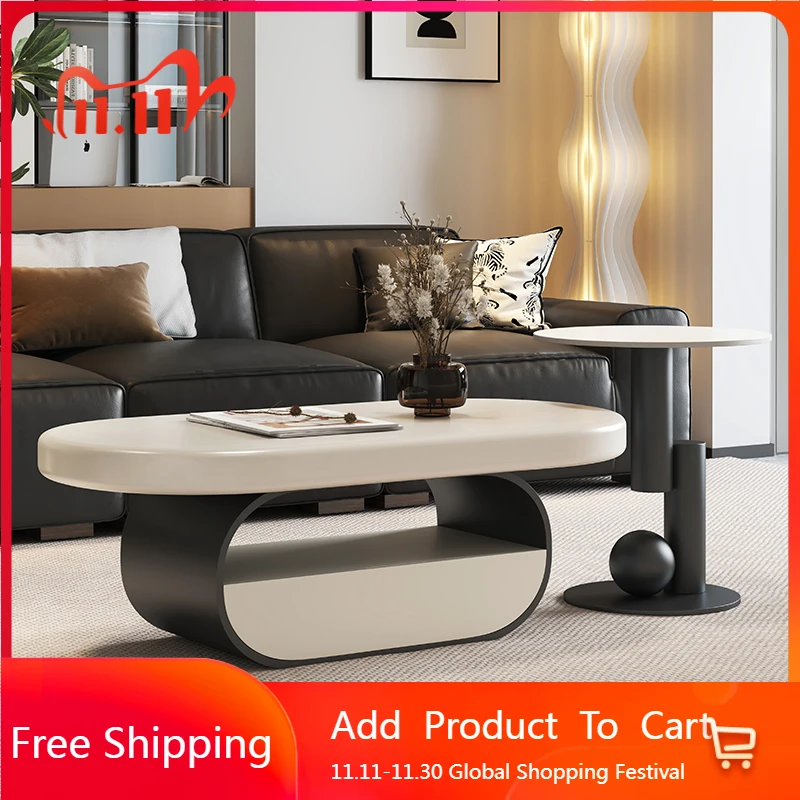 Living Room Decoration Coffee Table Nordic Modern Designer Aesthetic Standing Side Table Unique Couchtisch Postmodern Furniture