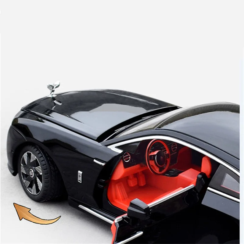 1:24 Rolls Royces Spectre Alloy New Energy Car Model Diecast Metal Luxy Car Charging Vehicle Model Sound and Light Kids Toy Gift