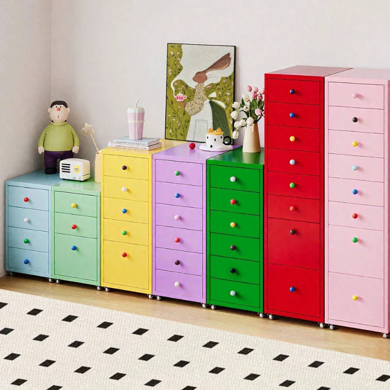Drawer type storage cabinet Helmer classification Crack cabinet Wrought iron bedside table 30cm Locker under table Multi-layer