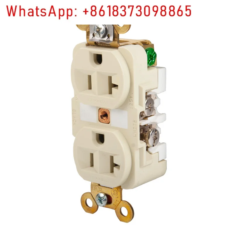 HBL5362 fever grade pure copper, American standard power socket wall plug, ferrule
