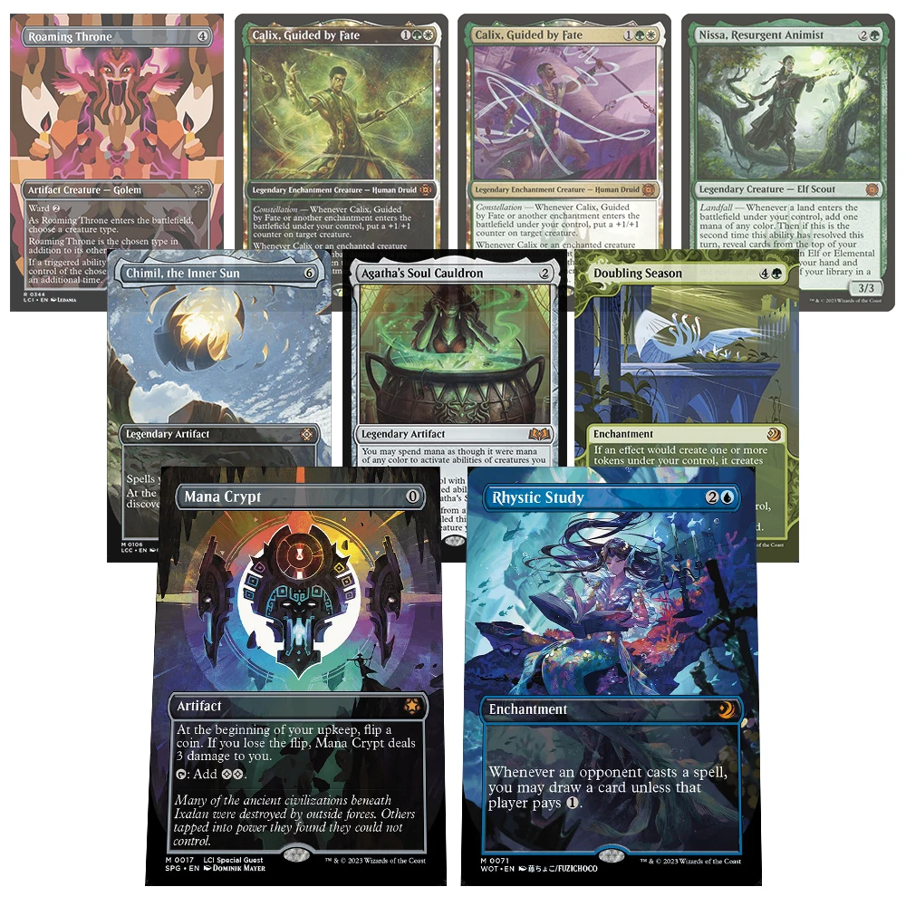 

SPG WOT MAT LCI Волшебные аниме-карты TCG Mana Crypt Rhystic Study Nissa Chimil Ghalta Семейные настольные игры игрушки Лазерная карта