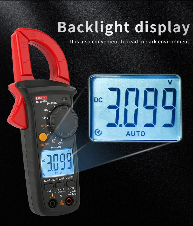 UNI-T UT200A+ UT200B+ AC Current Clamp Meters Digital Voltmeter Ammeter Pliers Amperometric Clamp Multimeter Electrician Tester