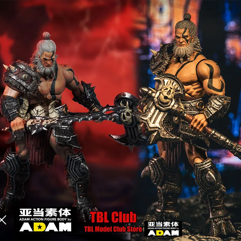 

D20 1/12 Scale Male Soldier Barbarian Orcs Barbarian Tribes Warrior With Double head Carving Full Set 16cm Action Figure Doll