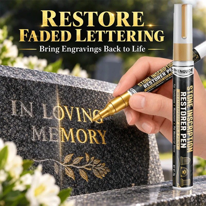 Stone Inscription Restorer Pen Weatherproof Gold Paint Pen For Tombstone Monument Pet Memorial Stone Graffiti Repair