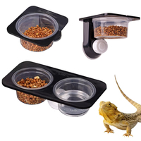 Reptiles & Amphibians Lizard Gecko Suction Cup Feed Bowls Food Container with Bowl for Reptile Food and Water Feeding
