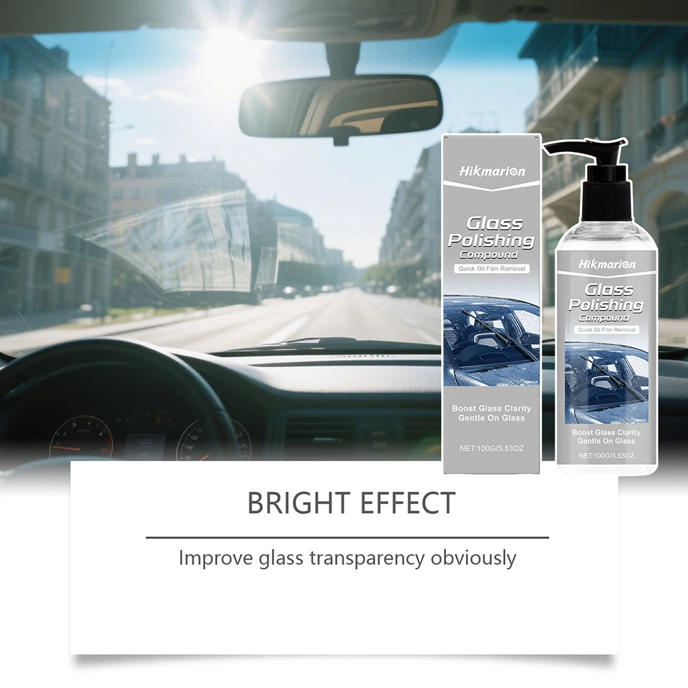 Glass Polishing Compound For Deep Scratches Professional-Grade Clarity Restoration For Car Window