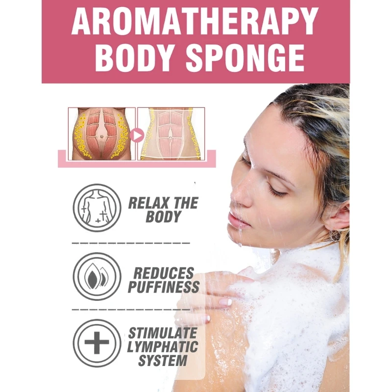 Y1UF Aromatherapies Body Sponge SPA Soap Bath Sponge Moisturizing Body Cleaning Massager Shower Slimming Bathing Accessories