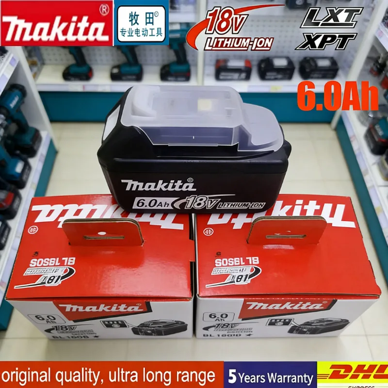 

Original Makita 18V 6.0Ah Rechargeable Battery Compatible with BL1830B L1840B L1850B L1860B Power Tool Battery