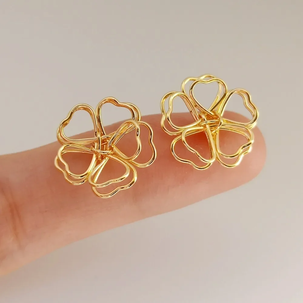 

14k Gold-plated Heart-shaped Double-layer Winding Flower Pendant, Diy Handmade Jewelry Accessory 15mm