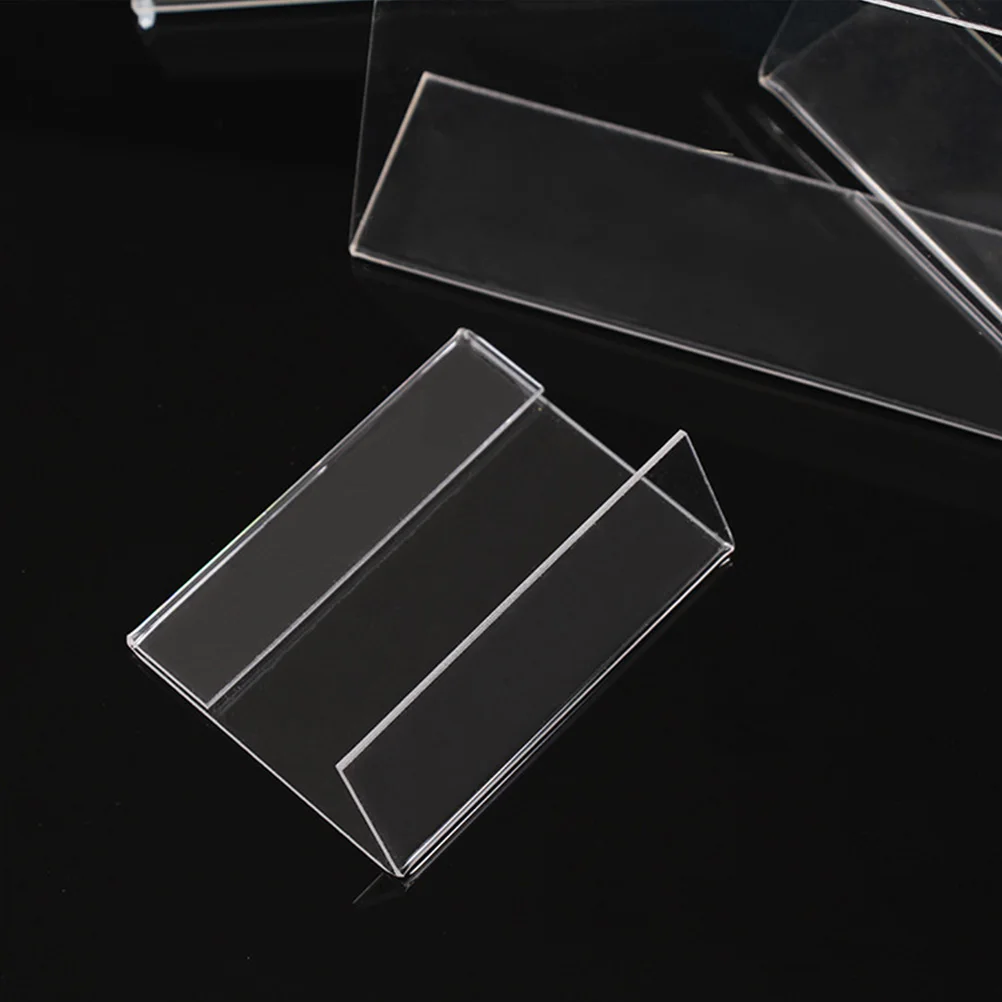 

50Pcs Slanted L Shape Acrylic Sign Holders Transparent Table Display Stand for Advertisements Menus L Shape Display Stand