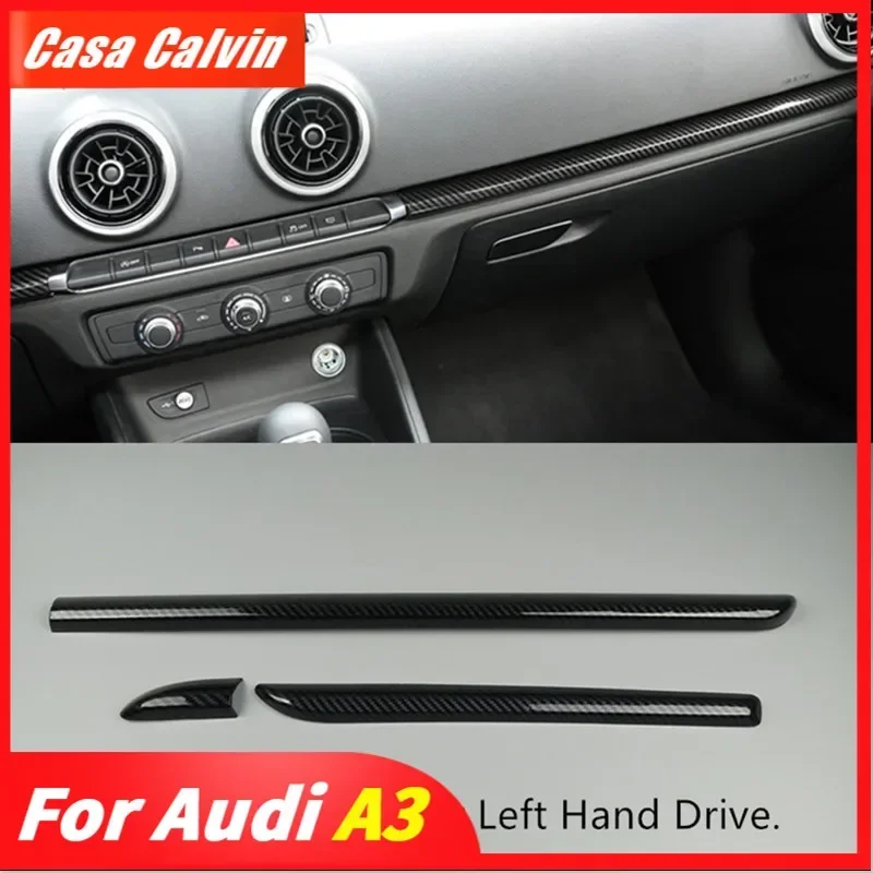 Carbon Fiber Color Car Dashboard Trim Strips Sticker for Audi A3 8V 2012 2013 2014 2015 2016 2017 2018 2019 Interior Accessories