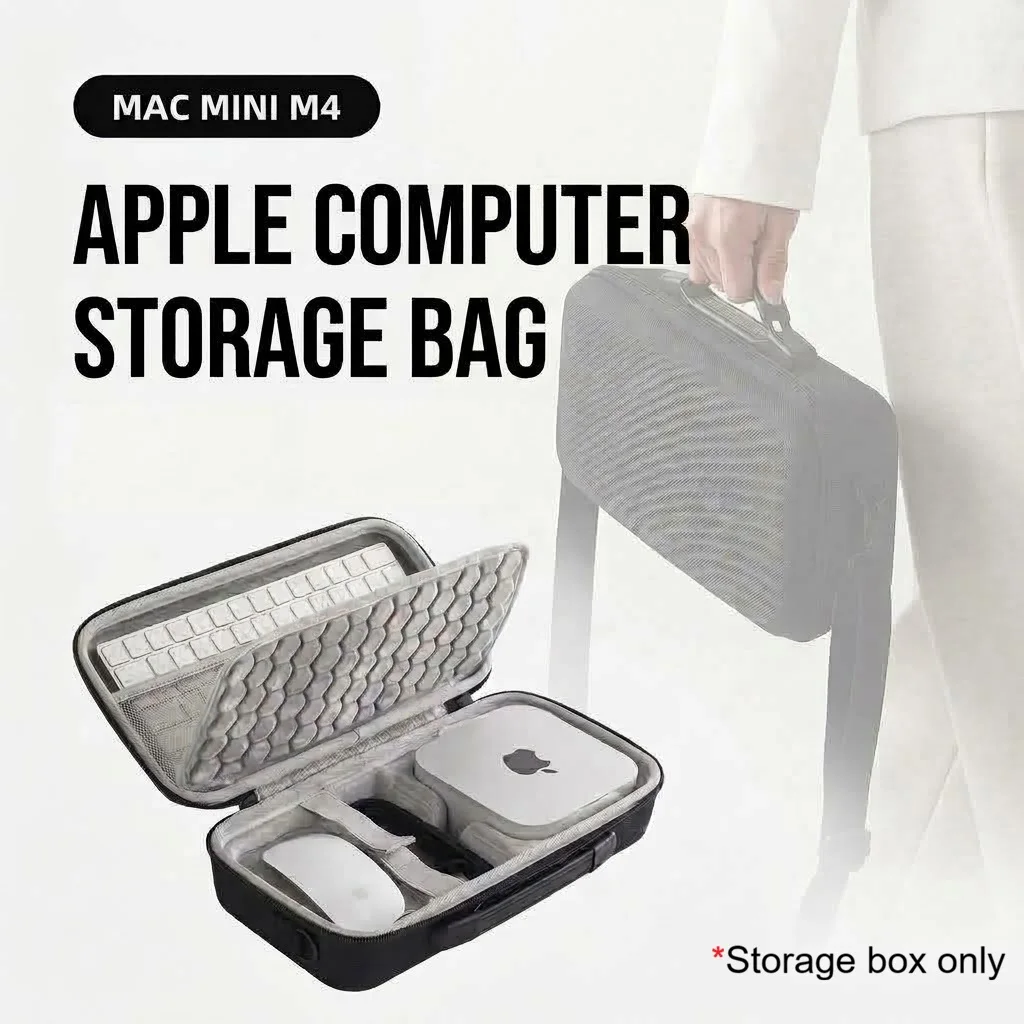Hard Case for Mac Mini M4 M2 Storage Bag Portable Travel Carrying Case Box for Apple Mac Mini Desktop Keyboard Mouse Accessories