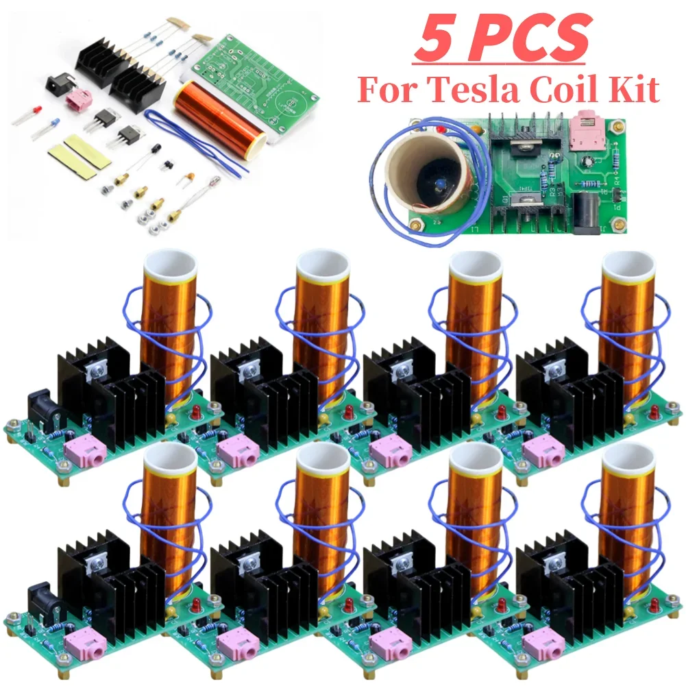

Набор для самостоятельной сборки мини-катушки Тесла: плата для музыкального динамика, эксперимент с дуговым разрядом, высокотемпературная плазма высокого давления, DC 15-24В, 15Вт, 2А