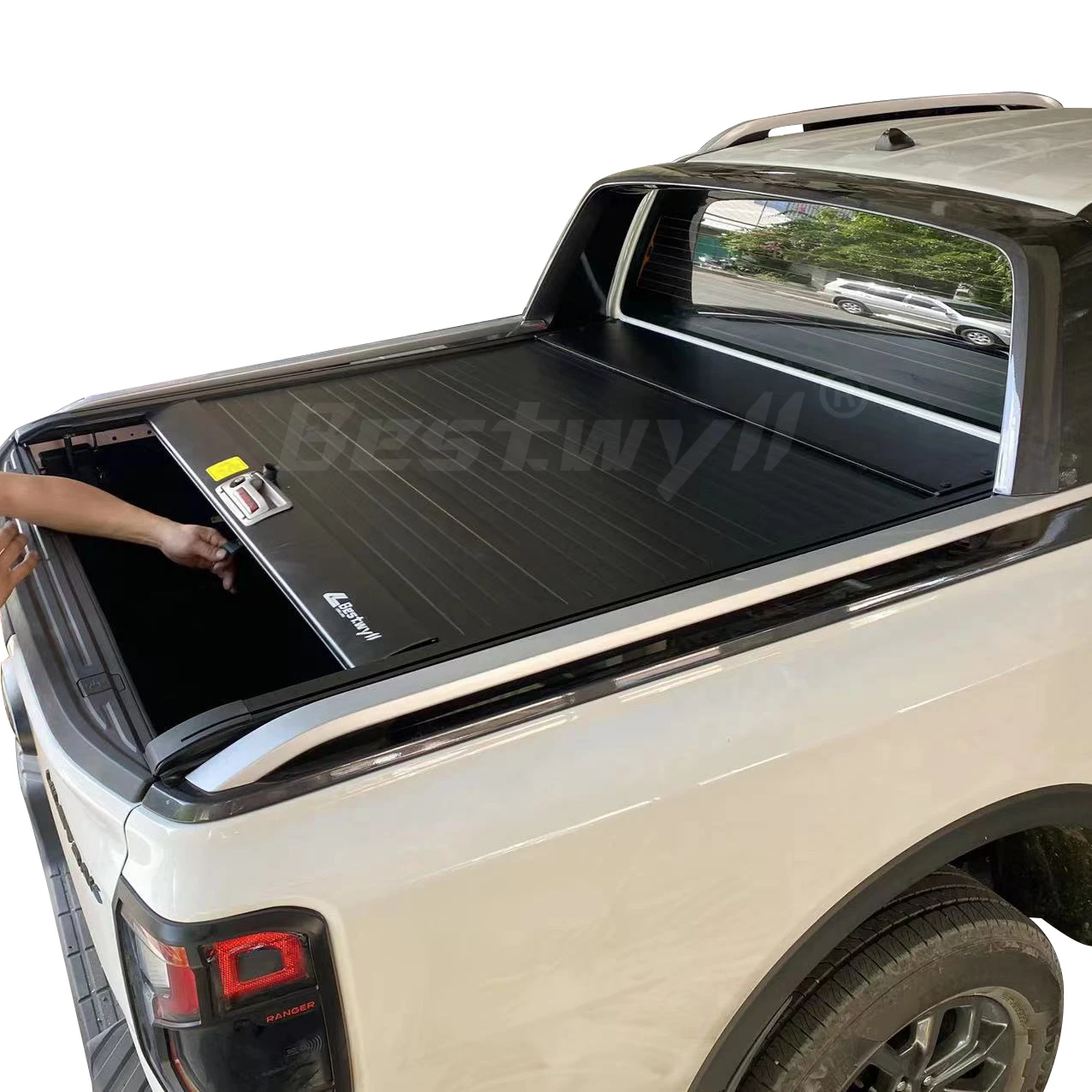 

BESTWYLL Universal 4X4 Off Road Aluminum Anti Pick Up Ute Car Truck Bed Cover Rear Pickup Sport OE Roll Bar For 2023 Ford Ranger