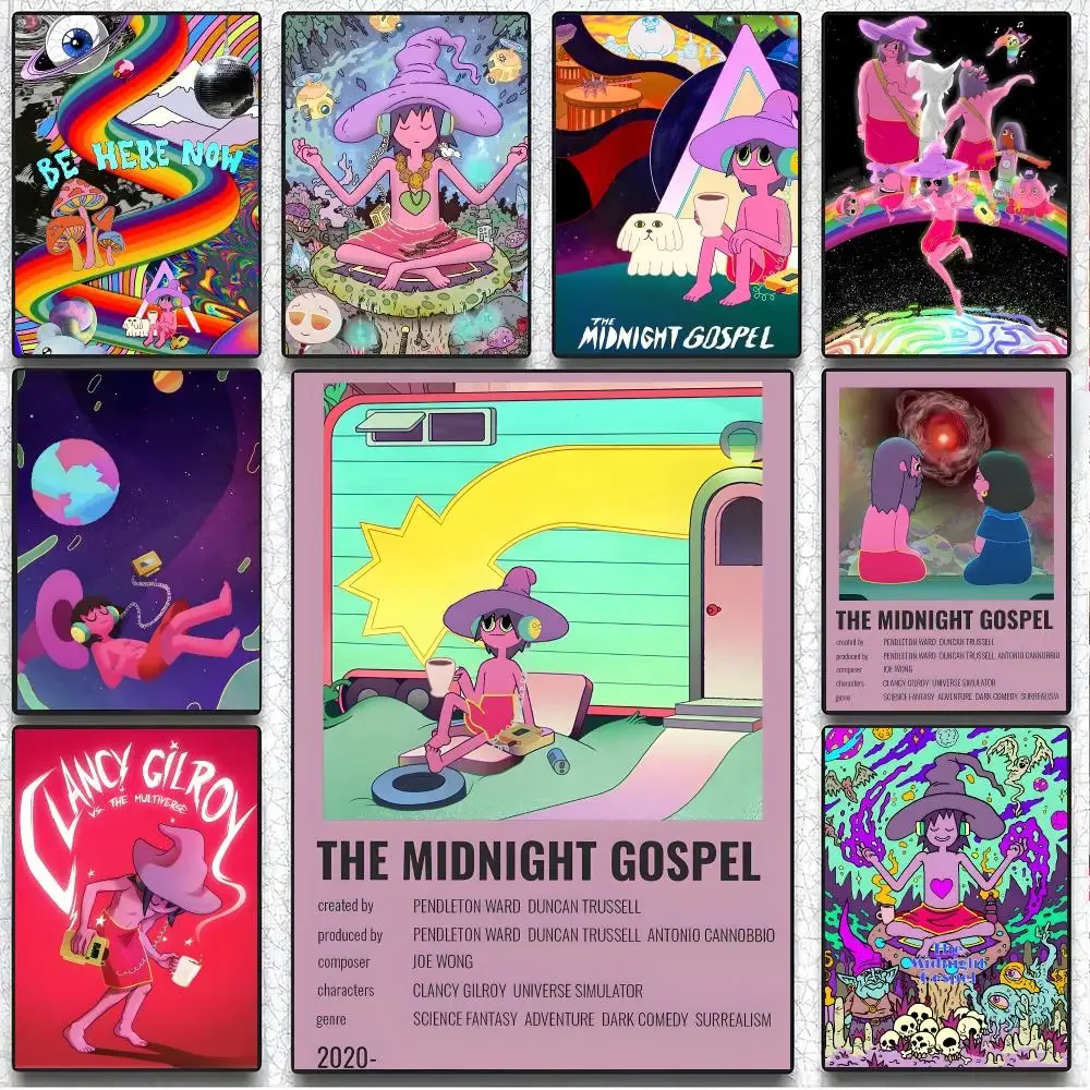 Anime Psychedelic The Midnight Gospel Poster Artistic Wall Decor Indoor Outdoor Home Ornament for Collectors