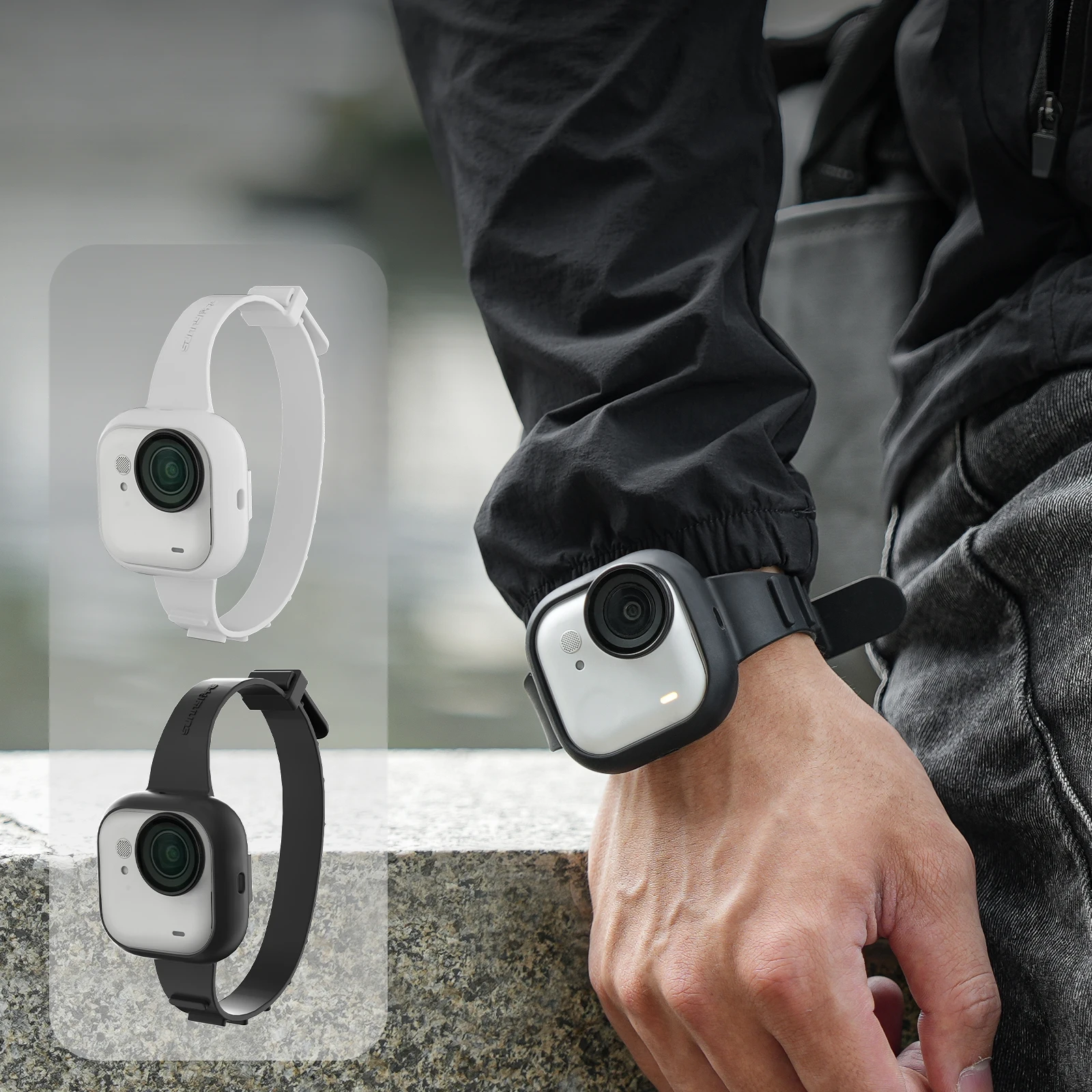 

Silicone Protective Case with Expansion Strap for Insta360 GO Ultra Sports Wrist Strap and Backpack Strap