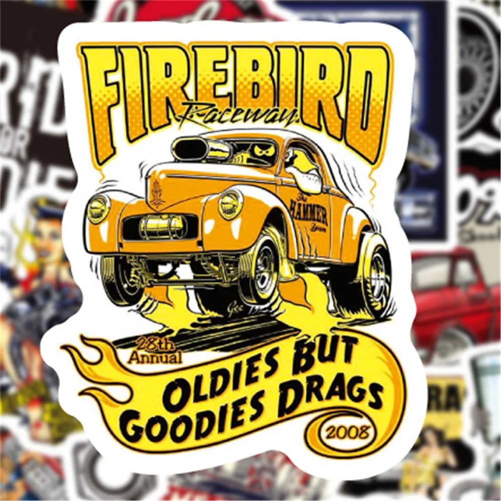 50PCS New Trend Retro Cartoon Anime Car Graffiti Water Cup Car Phone Skateboard DIY Waterproof PVC Suitcase Toy Reward Sticker