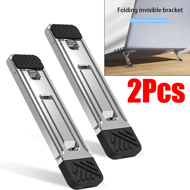 1/2Pcs Mini Invisible Laptop Stand for iPad Mobile Phone Tablet Metal Alloy Folding Bracket  Laptop Riser Heat Dissipation Stand