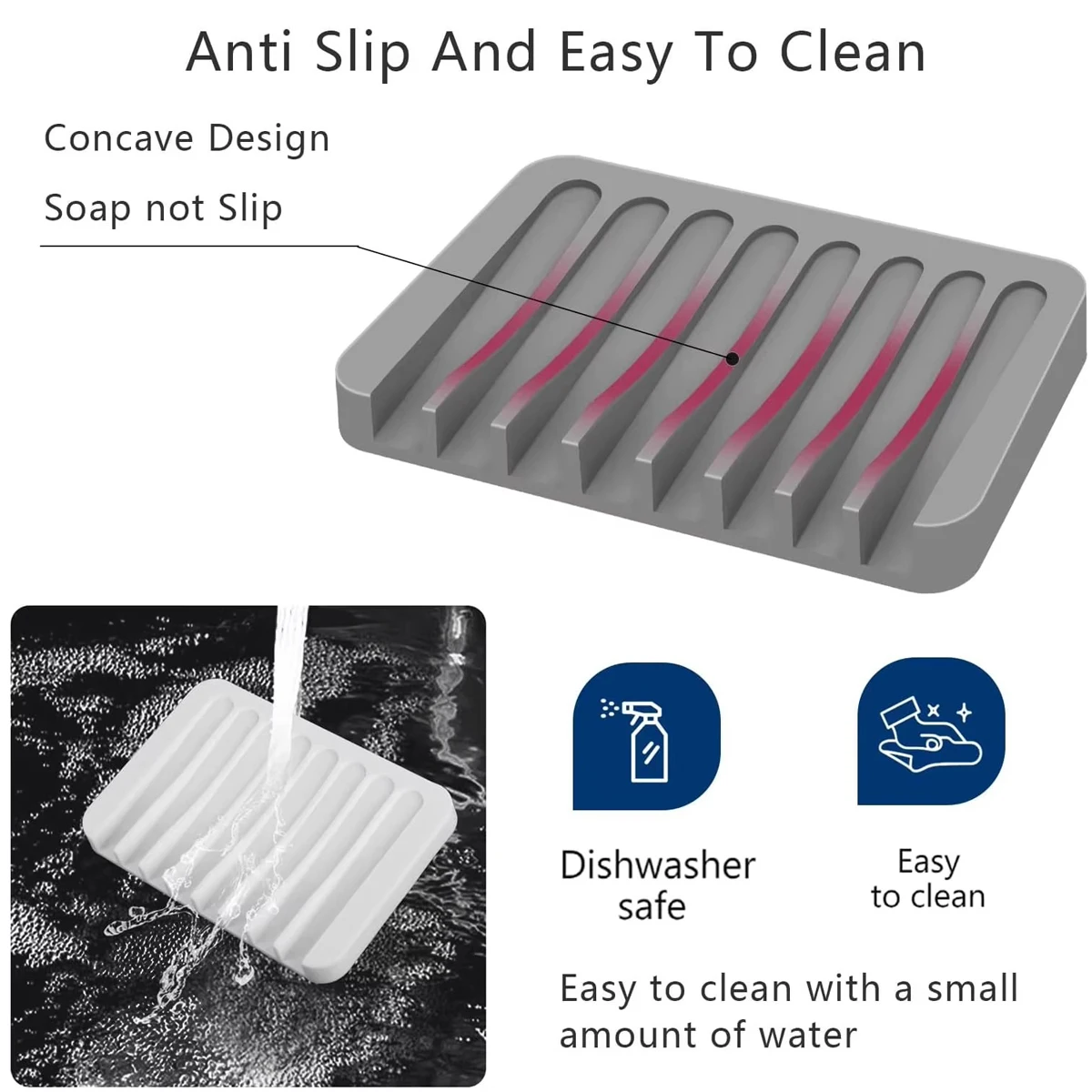 1pc Soap Tray Easy To Clean Multipurpose Non-slip Bottom Drain And Dry Quickly Feel Comfortable Bathroom Supplies Bathroom Tray