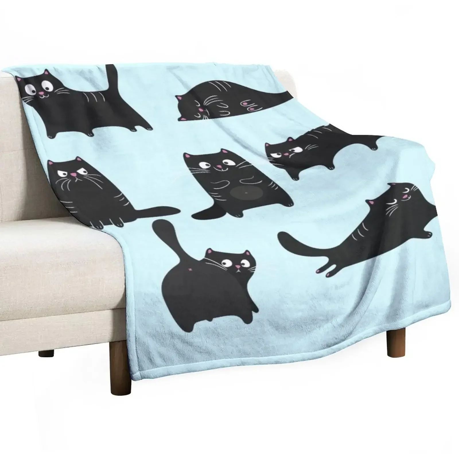 

Black Cat Throw Blanket Stuffeds Soft Plaid for sofa decorative Blankets