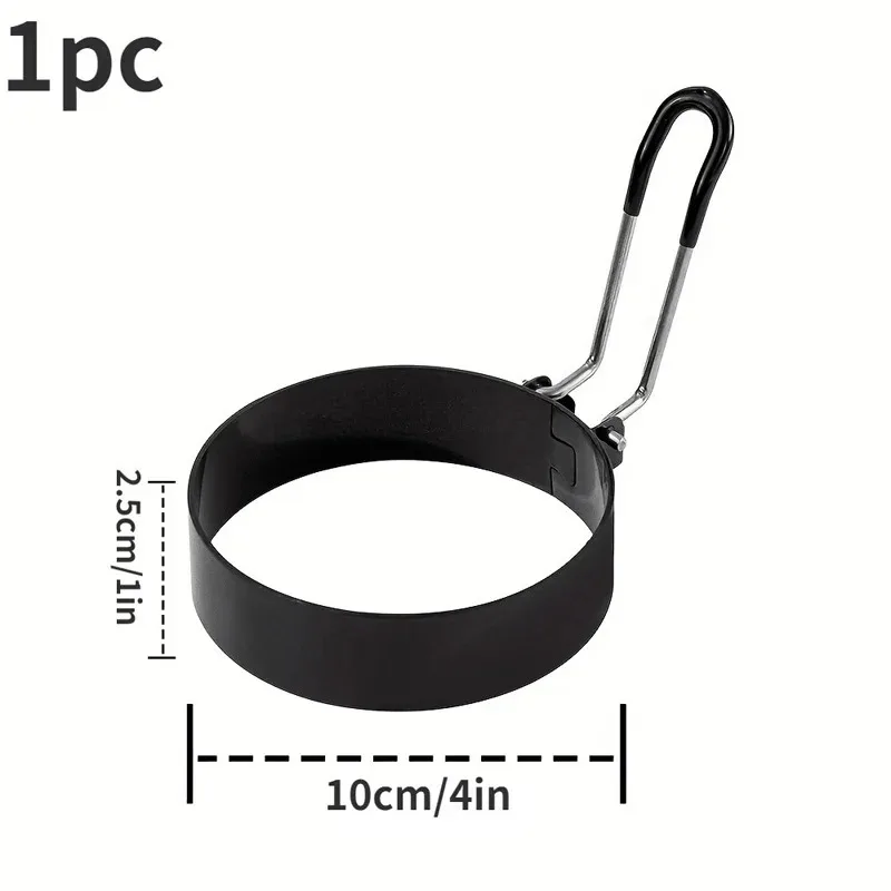 Egg Ring Mold Stainless Steel Non-Stick Pan with Heat Resistant Handle for Frying Hamburgers Easy To Clean Kitchen Cooking Tools