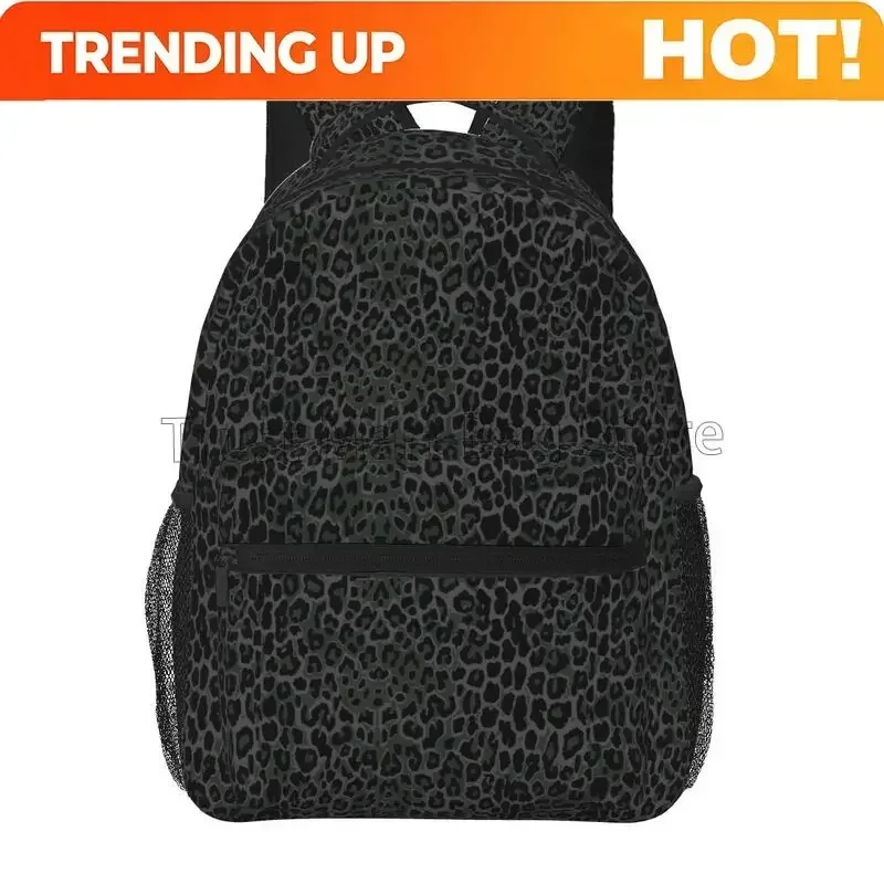 Custom Bag Black Leopard Print Travel Backpacks School Bag Lightweight Student Bookbag Unisex Laptop Daypack For Travel Hiking C