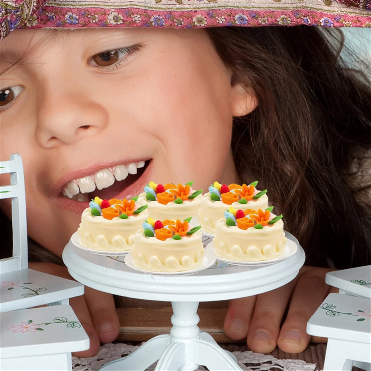 A71P طعام صغير كعكة وهمية كعكة كب كيك اصطناعية نموذج ديكور عتيق كعكة الزينة التظاهر الراتنج كعكة صغيرة D