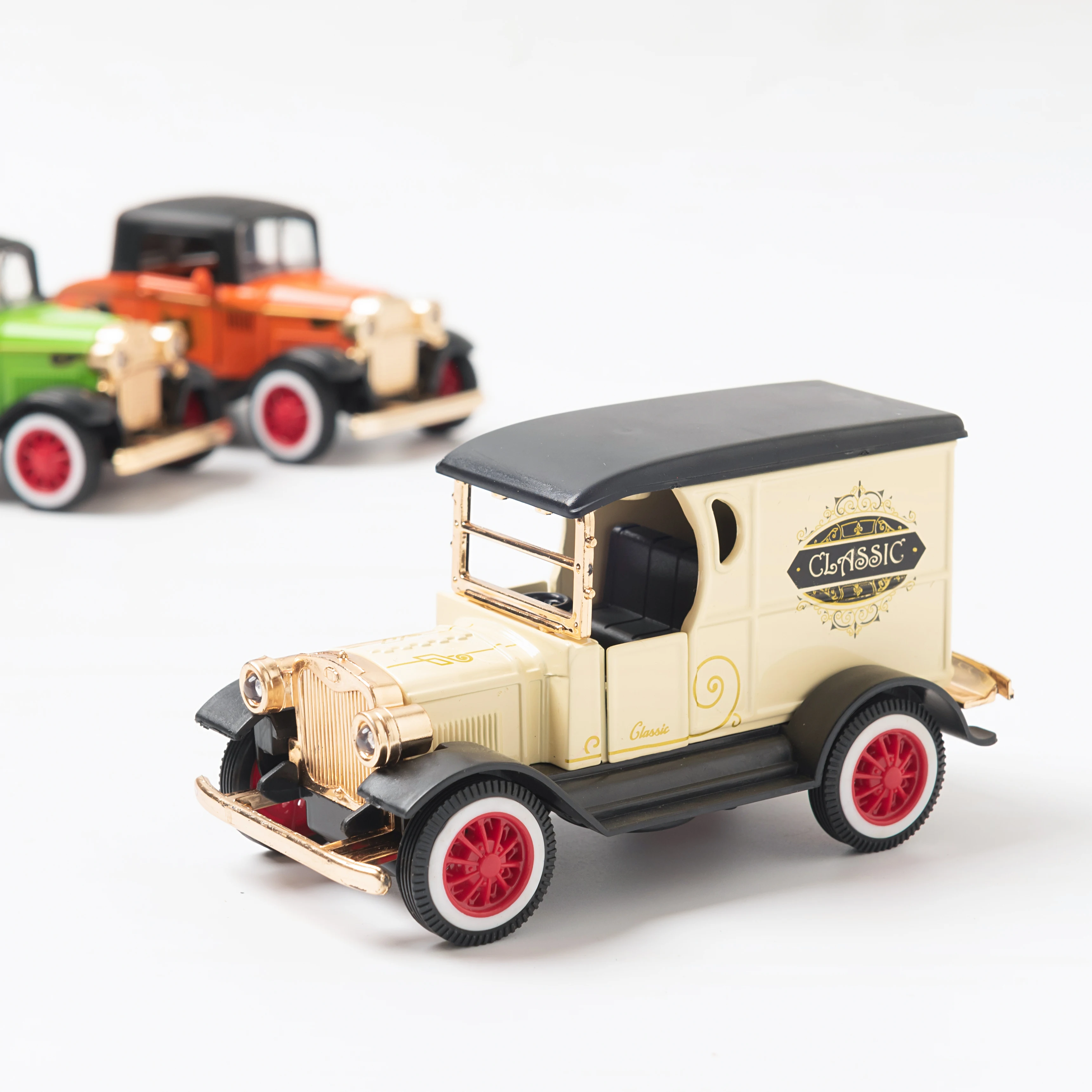 1:32 Diecast Fords Vintage Retro Auto Modell Graffiti Klassische Pull Zurück Auto Miniatur Fahrzeug Replik Für Sammlung Geschenk für Kinder