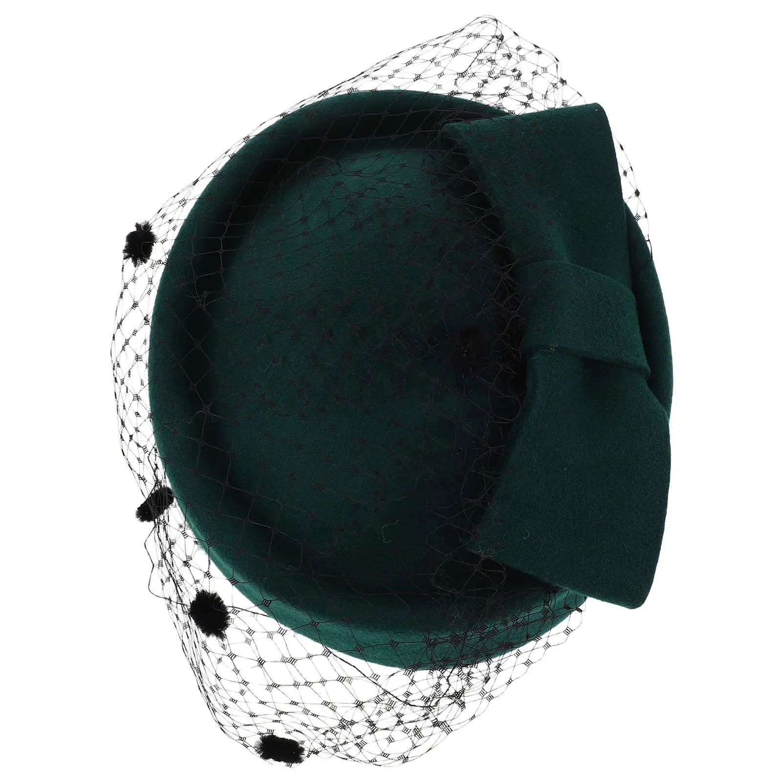 

Stewardess Fascinator Bow Woolen Winter Hat Variety Colors Lightweight Breathable Pillbox Hat Veil Vintage Style Wedding Tea