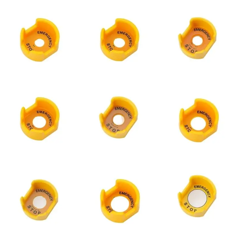 Emergency Stop Button Guard Cover, Yellow Plastic Warning Shell for Control Cabinets, Machinery Equipment, and Button Areas D2RD