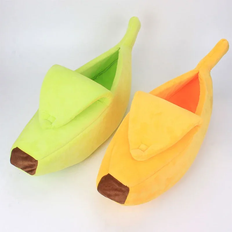 Warmes, bananenförmiges Hunde- und Katzenbett, gemütlicher Korb, Kissen für Welpen, Kätzchen, Zwinger, tragbare Haustier-Schlafmatte, Bett, Katzenbedarf – Detail 3
