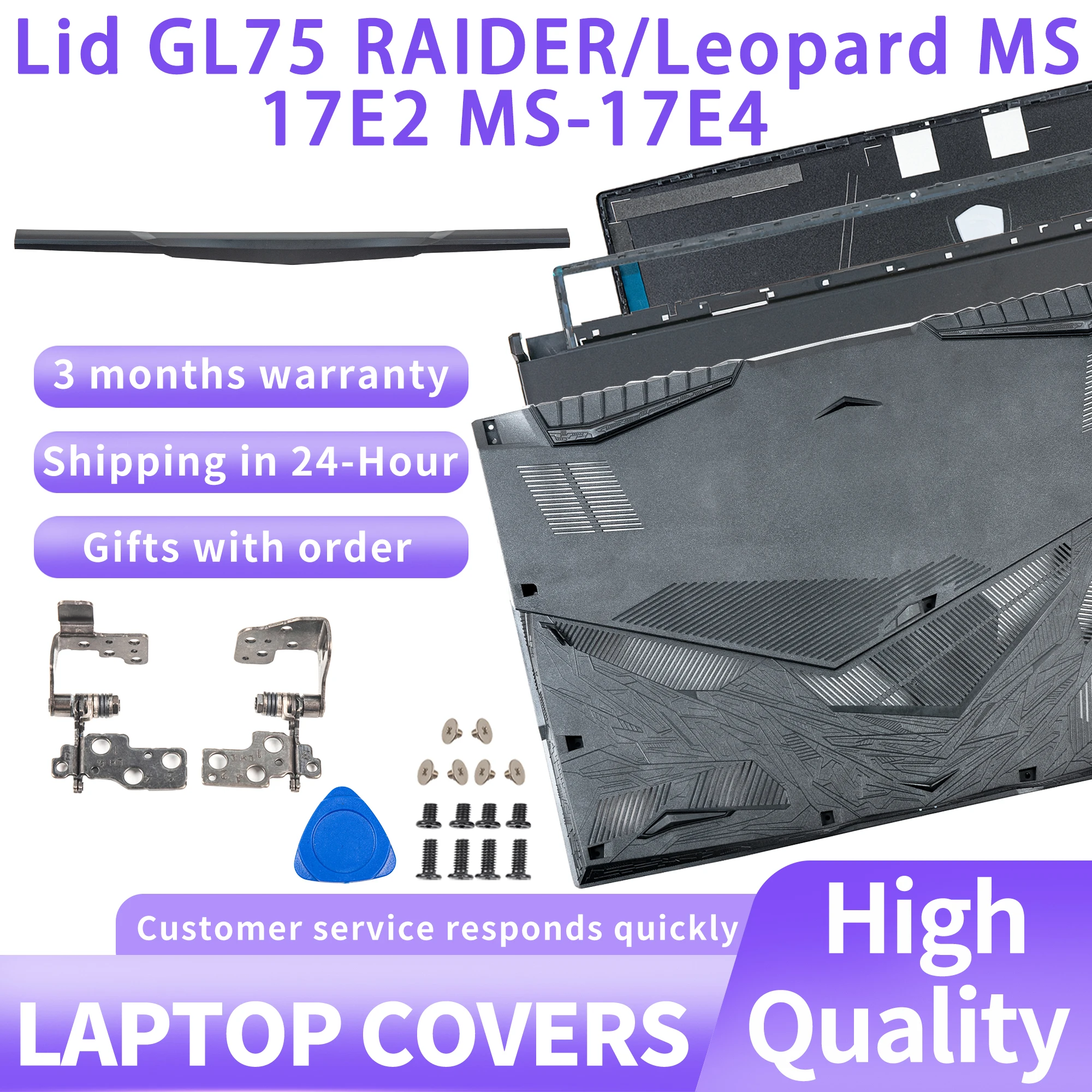 

Laptop New Housing Case For Lid GL75 RAIDER/Leopard MS-17E2 MS-17E4 Series Laptop LCD Back Cover Front Bezel Hinge GL75