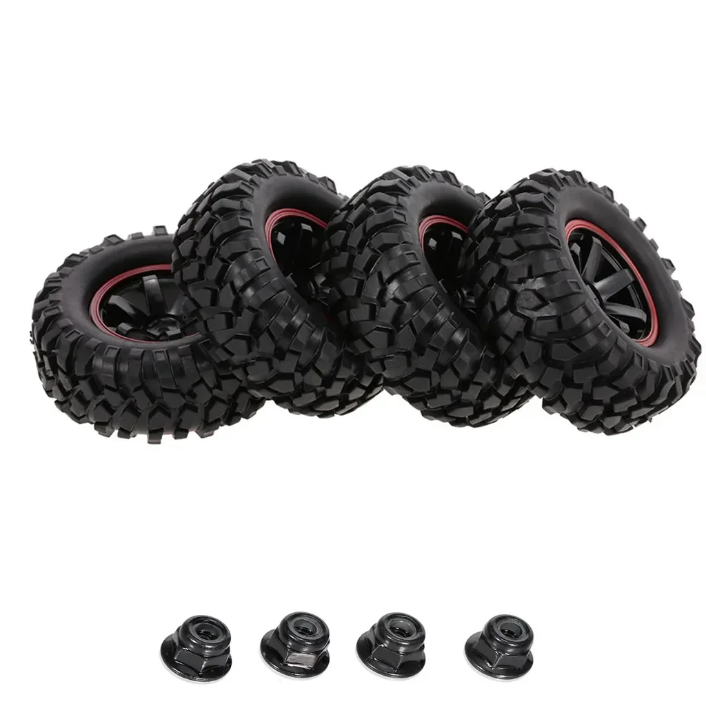 

4PCS 1/10 1.9Inch Off Road Climb Rock Crawler Car Tires Super Soft 96MM Rubber Tyre Wheel Rim Hex 12MM For Tamiya CC01 D90 701A