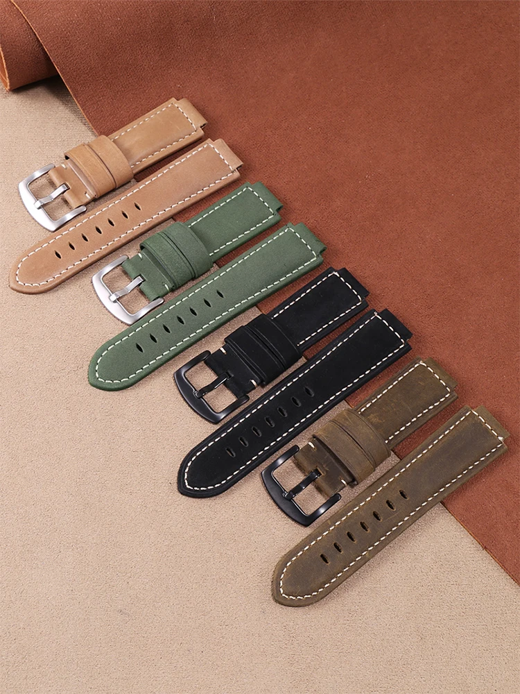 

Suitable for Casio Steel Heart watch strap with genuine leather men's GST-B400/B200 series modified frosted leather strap