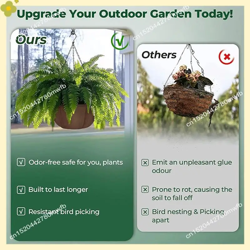 

LDHL Hanging Planter For Outdoor Plants,Hanging Baskets For Plants Outdoor With Chain, Fabric Hanging Pot For Plants