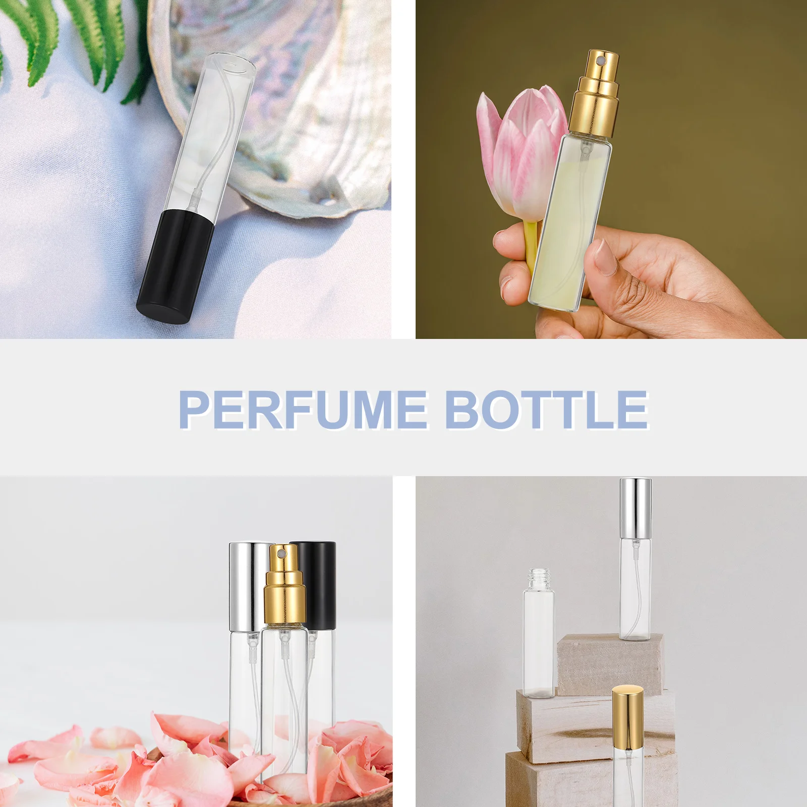 12Pcs Perfume Sprayer Bottles Glass Travel Refillable Spray Atomizer Leakproof Portable Fine Mist Empty Spray Bottle