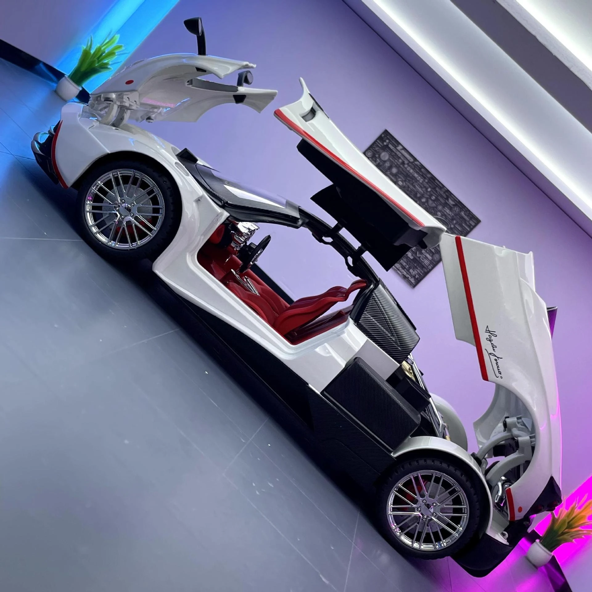 1:18 Huayra Dinastia Supercar aleación Diecasts y vehículos de juguete Metal juguete coche modelo sonido y luz colección niños juguete